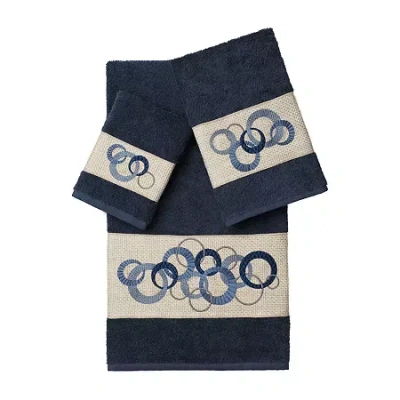 Linum Home Textiles Annabelle Embellished 3-pc. Bath Towel Set In Blue