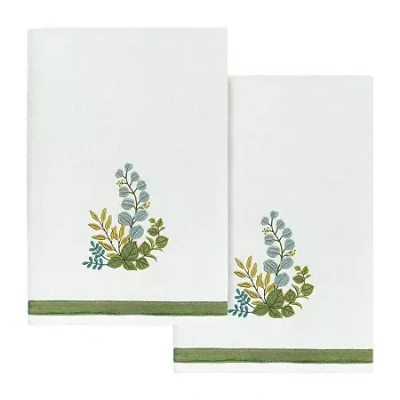 Linum Home Textiles Botanica Embellished 2-pc. Bath Towel Set In Blue