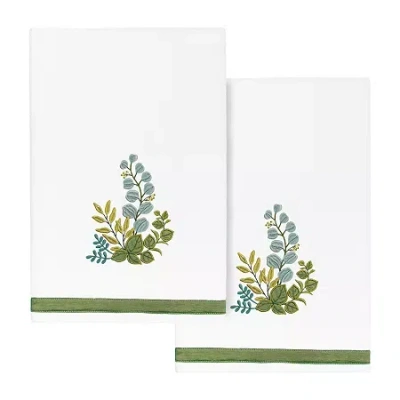 Linum Home Textiles Botanica Embellished 2-pc. Bath Towel Set In White