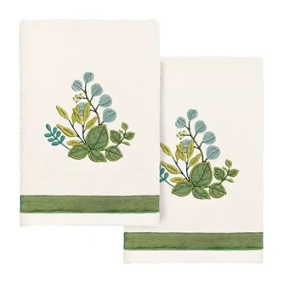Linum Home Textiles Botanica 2-pc. Embellished Hand Towel In Sand