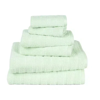 Trident 100% Cotton Soft And Absorbent 6-pc. Quick Dry Bath Towel Set In Green