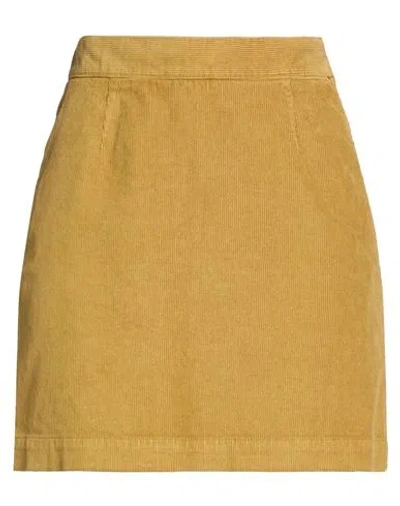 Grifoni Woman Mini Skirt Mustard Size 8 Cotton, Elastane In Yellow