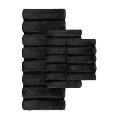 Madison Park Tufted Pearl Channel Soft Solid Tufted Bath Rug In Black