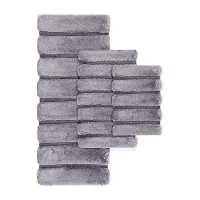 Madison Park Tufted Pearl Channel Soft Solid Tufted Bath Rug In Gray