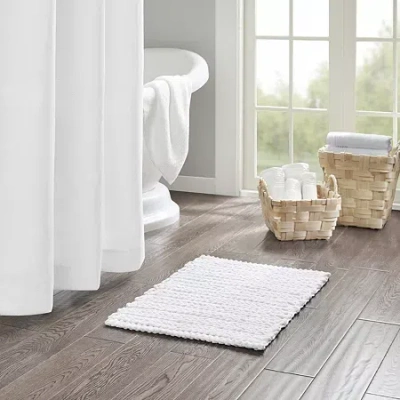 Madison Park Copula Quick Dry Bath Rug In White