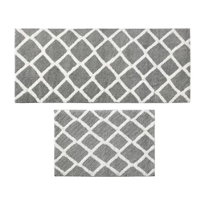 Madison Park Renu Reversible High Pile Tufted Bath Rug In Gray