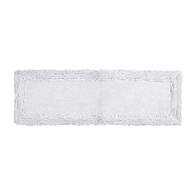 Better Trends Shaggy Border Mat Bath Rug In White
