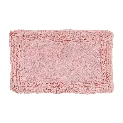 Better Trends Shaggy Border Mat Bath Rug In Pink