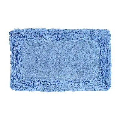Better Trends Shaggy Border Mat Bath Rug In Blue