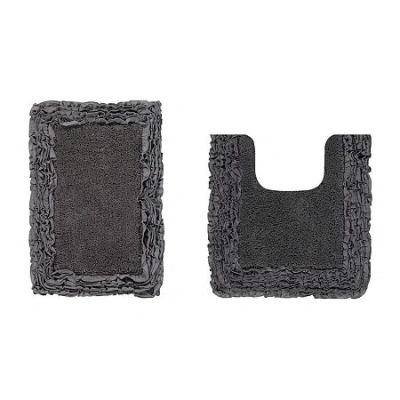 Better Trends Shaggy Border Mat Bath Rug In Gray