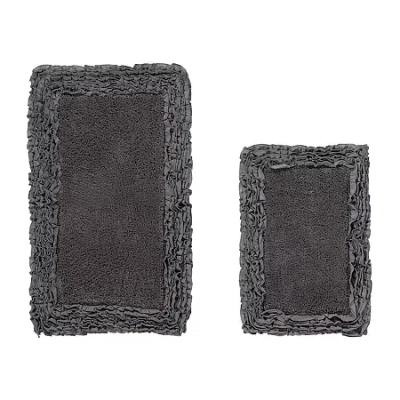 Better Trends Shaggy Border Mat Bath Rug In Gray