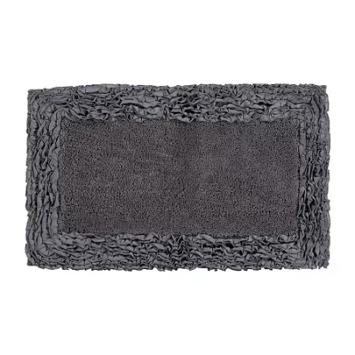Better Trends Shaggy Border Mat Bath Rug In Gray