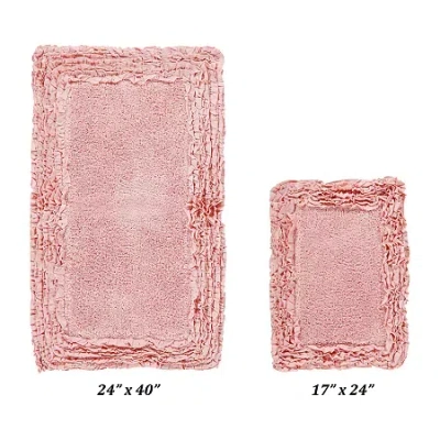 Better Trends Shaggy Border Mat Bath Rug In Pink