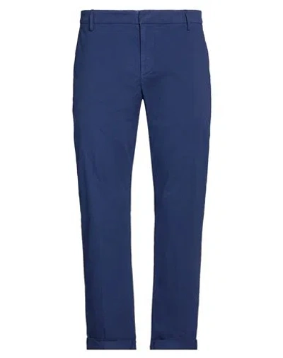 Dondup Man Pants Midnight Blue Size 31 Cotton, Elastane In Blue