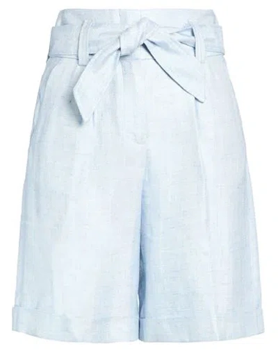 Peserico Woman Shorts & Bermuda Shorts Light Blue Size 6 Linen, Acetate In Blue