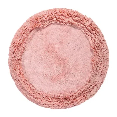Better Trends Shaggy Border Mat Bath Rug In Pink