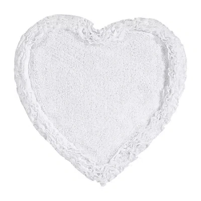 Better Trends Shaggy Border Mat Bath Rug In White