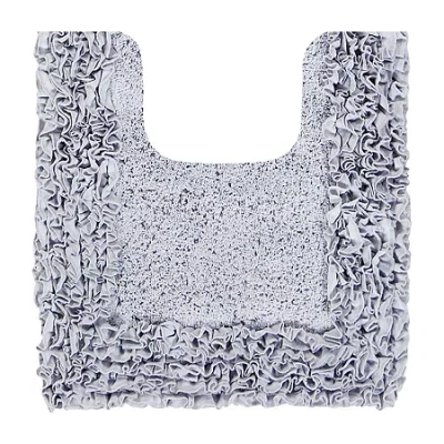 Better Trends Shaggy Border Mat Bath Contour Rug In Silver