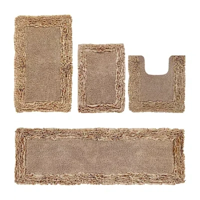 Better Trends Shaggy Border Mat Bath Rug In Sand