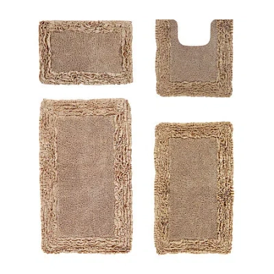 Better Trends Shaggy Border Mat Bath Rug In Sand