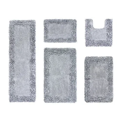 Better Trends Shaggy Border Mat Bath Rug In Silver