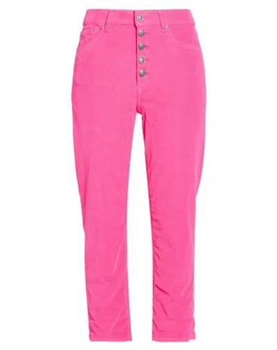 Dondup Woman Pants Fuchsia Size 32 Cotton, Lyocell, Elastane In Pink