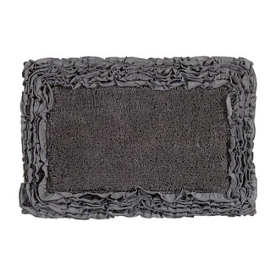 Better Trends Shaggy Border Mat Bath Rug In Gray
