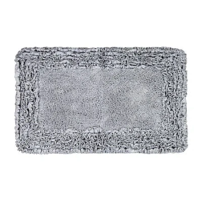 Better Trends Shaggy Border Mat Bath Rug In Silver