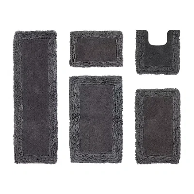 Better Trends Shaggy Border Mat Bath Rug In Gray