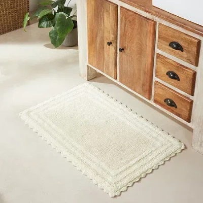 Better Trends Lilly Crochet Bath Rug In Sand