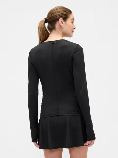 Gap Factory Gapfit Brushed Jersey Ruched T-shirt In Black