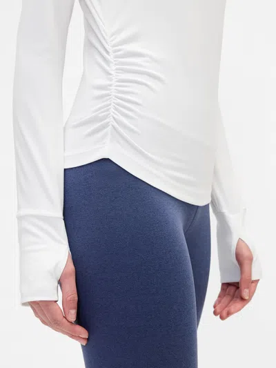 Gap Factory Gapfit Brushed Jersey Ruched T-shirt In White