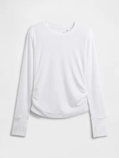 Gap Factory Gapfit Brushed Jersey Ruched T-shirt In White
