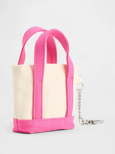 Gap Factory Logo Tote Keychain Charm In Pink