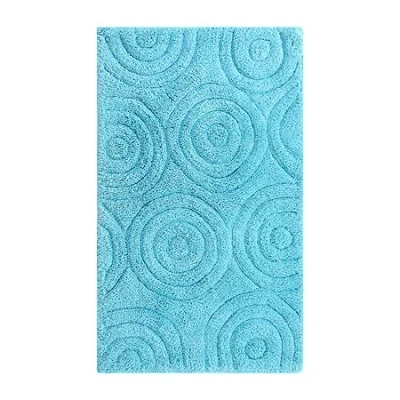 Knightsbridge Circles Bath Rug In Blue