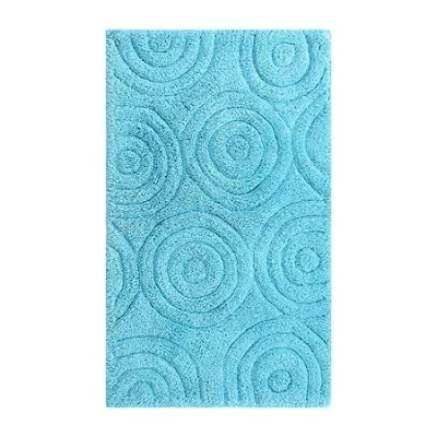 Knightsbridge Circles Bath Rug In Blue