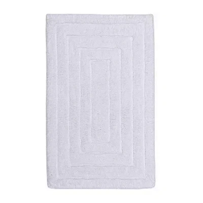 Knightsbridge Racetrack Bath Rug In White