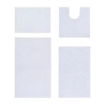 Better Trends Microplush 4-pc. Bath Rug Set In White
