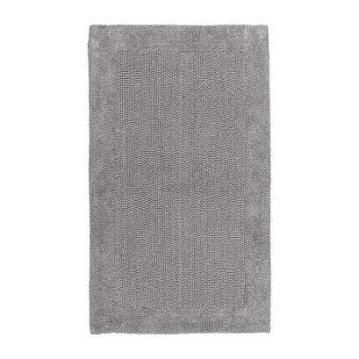 Knightsbridge Bella Napoli Reversible Bath Rug In Silver