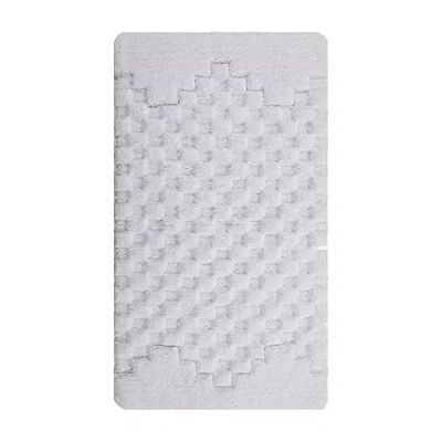 Knightsbridge Melange Bath Rug In White