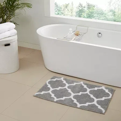 Better Trends Marrakesh Bath Rug In Silver