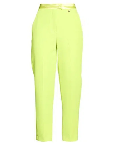 Relish Collection Woman Pants Lime Green Size 8 Polyester, Elastane In Green