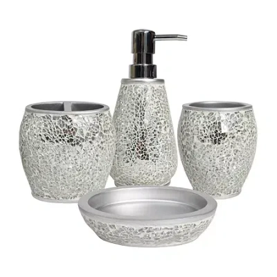 Sweet Home Collection Glamour 4-pc. Bath Accessory Set In Silver
