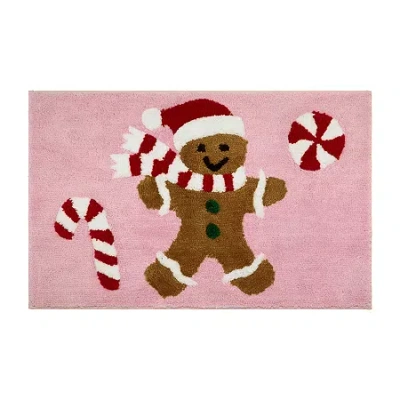 Avanti Gingerbread Man Bath Rug In Pink