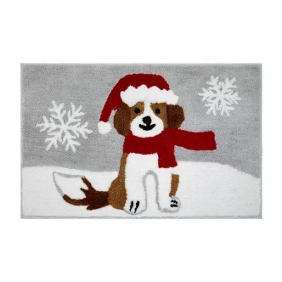 Avanti Puppy Santa Bath Rug In Gray