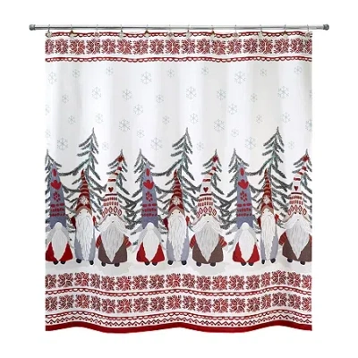 Avanti Christmas Gnome Shower Curtain In Multi