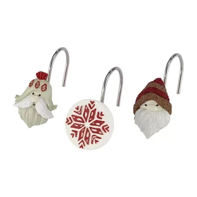 Avanti Christmas Gnome Shower Curtain Hooks In Multi