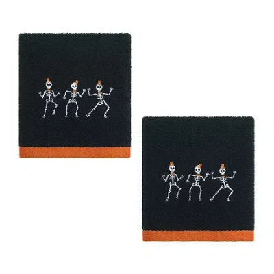 Avanti Skeletons 2 Pack Hand Towel In Black