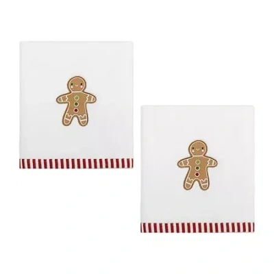 Avanti Gingerbread Man 2-pc. Embellished Hand Towel In White