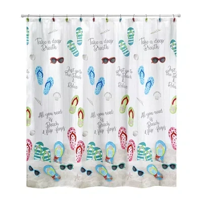 Avanti Beach Mode Shower Curtain In White